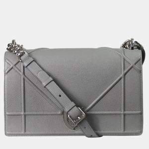 Dior Grey Leather Medium Diorama Shoulder Bag