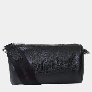 Dior Black Leather Roller Messenger Bag