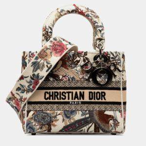 Dior Beige/Brown Medium Jardin d'Hiver Lady D-Lite Bag