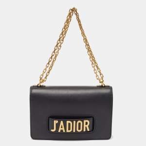 Pre Owned Dior Black Leather J'Adior Flap Shoulder Bag