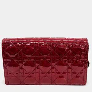 Chanel Red Patent Leather Cannage Chain Crossbody Bag