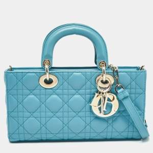 Dior Blue Cannage Leather Medium D-Joy Tote