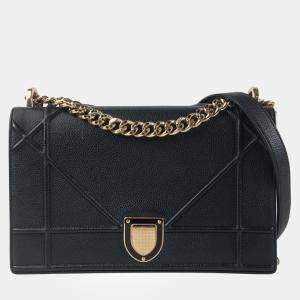 Dior Black Leather Medium Diorama Shoulder Bag