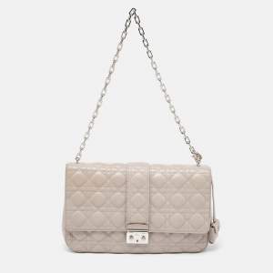 Dior Grey Cannage Leather Large Miss Dior Shoulder Bag