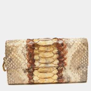 Dior Beige Python and Leather Lady Dior Wallet On Chain