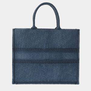 Dior Blue/Black Canvas Large Book Tote Bag