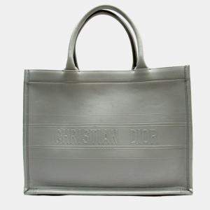 Dior Grey Leather Small Book Tote Tote Bag