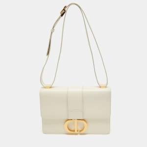 Dior Off -White Leather 30 Montaigne Shoulder Bag