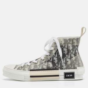 Dior Grey/White PVC and Mesh B23 High Top Sneakers Size 41