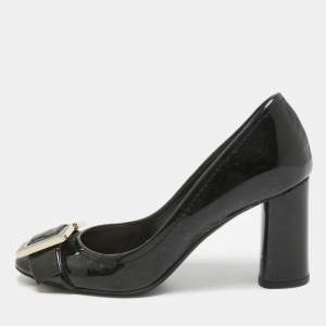 Dior Black Patent Leather Buckle Pumps Size 37.5