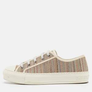 Pre Owned Dior Multicolor Canvas Walk'n'Dior Lace Up Sneakers Size 38