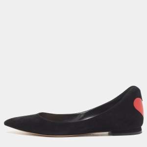 Dior Black Suede Pointed Toe Ballet Flats Size 40