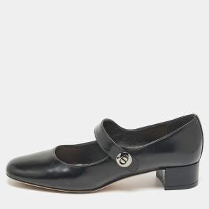 Dior Black Leather D-Doll Mary Jane Pumps Size 38