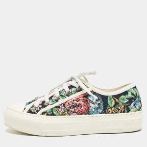 Dior Multicolor Floral Embroidered Canvas Walk'n'Dior Sneakers Size 35