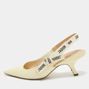 Dior Cream Patent Leather J'Adior Ankle Strap Sandals 39