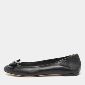 Dior Black Leather Bow Ballet Flats Size 40