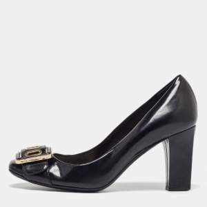 Dior Black Patent Leather Buckle Detail Pumps Size 36