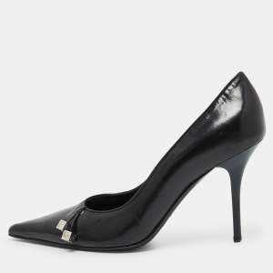 Dior Black Leather Dice Pointed Toe Pumps Size 40