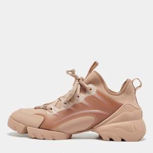 Dior Beige Neoprene and Rubber D-Connect Low Top Sneakers Size 40