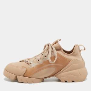 Dior Beige Fabric and Rubber D-Connect Low Top Sneakers Size 37.5 