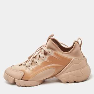 Dior Beige Neoprene and Rubber D-Connect Sneakers Size 39