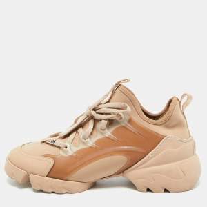 Dior Beige Neoprene and Rubber D-Connect Sneakers Size 38.5