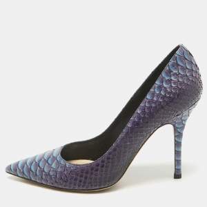 Dior Two Tone Python Leather Cherie Pumps Size 37
