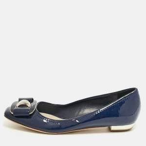 Dior Blue Patent Leather Ballet Flats Size 35.5