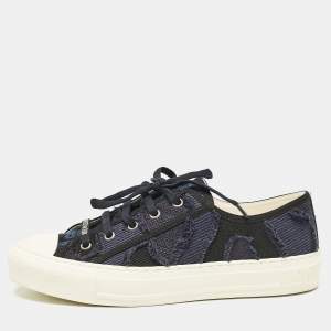 Dior Black/Blue Canvas and Rubber Walk'n'Dior Low Top Sneakers Size 39