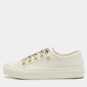Dior Cream Canvas Walk'n'Dior Sneakers Size 37