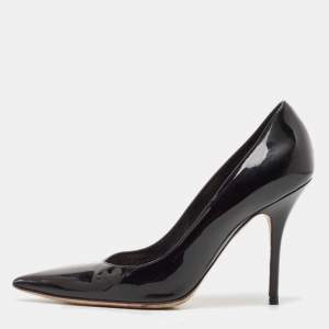 Dior Black Patent Leather Pointed Toe Pumps Size 37.5