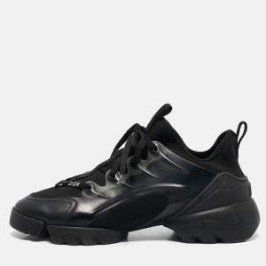 Dior Black Fabric and PVC D-Connect Low Top Sneakers Size 38