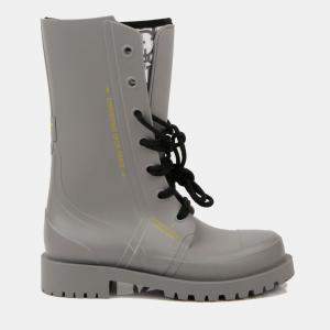 Dior Gray Rubber Diorcamp Ankle Boots Size 35