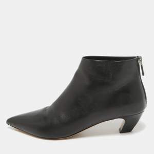 Dior Black Leather Ankle Length Boots Size 38