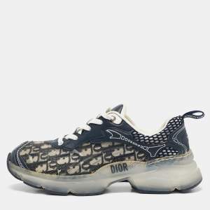 Dior Blue Oblique Canvas and Rubber Dior Vibe Sneakers Size 39