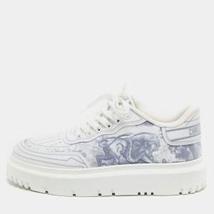 Dior Blue/White Canvas and Mesh Dior Addict  Sneakers Size 35