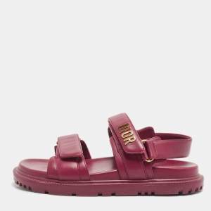 Dior Purple Leather DiorAct Slingback Sandals Size 38.5