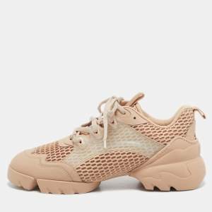 Dior Beige Mesh and Leather D-Connect Sneakers Size 40