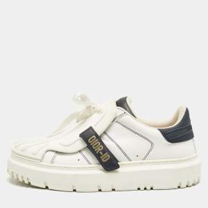 Dior White Leather Dior ID Low Top Sneakers Size 38.5