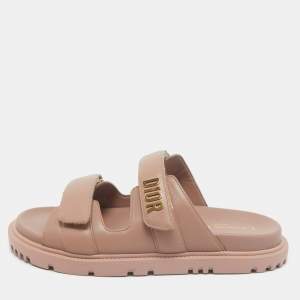 Dior Pink Leather DiorAct Flat Sandals Size 40