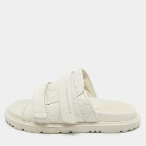 Dior Cream Quilted Leather Mules Size 40