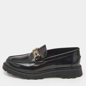 Dior Black Patent Leather Code Loafers Size 39.5