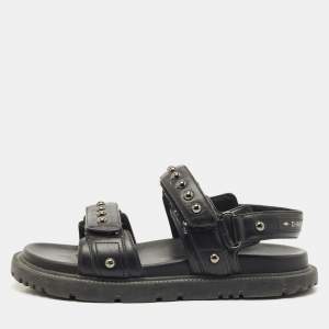 Dior Black Leather DiorAct Slingback Sandals Size 38