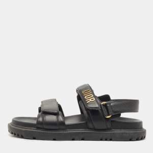 Dior Black Leather DiorAct Slingback Sandals Size 38