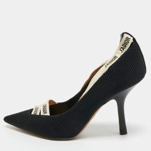 Pre Owned Dior Black Knit Fabric J'Adior Pumps Size 38.5