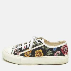 Pre Owned Dior Multicolor Floral Embroidered Canvas Walk'n'Dior Sneakers Size 37.5