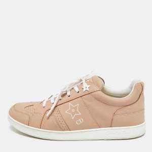 مملوكة مسبقًا Dior Beige Leather D-star Lace Up Sneakers Size 38