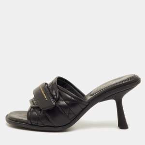 Pre Owned Dior Size 39.5 Black Cannage Leather Diorevolution Slide Sandals