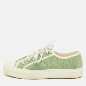 Pre Owned حذاء رياضي ديور Walk'n'Dior قماش كاناج أخضر ومطاط مقاس 40