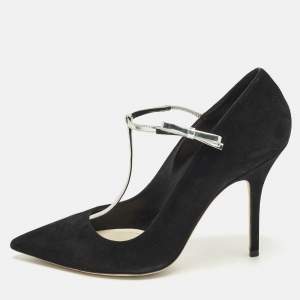 Pre Owned حذاء كعب عالي ديور كوكت أسود جلد وزنت مقاس 39.5